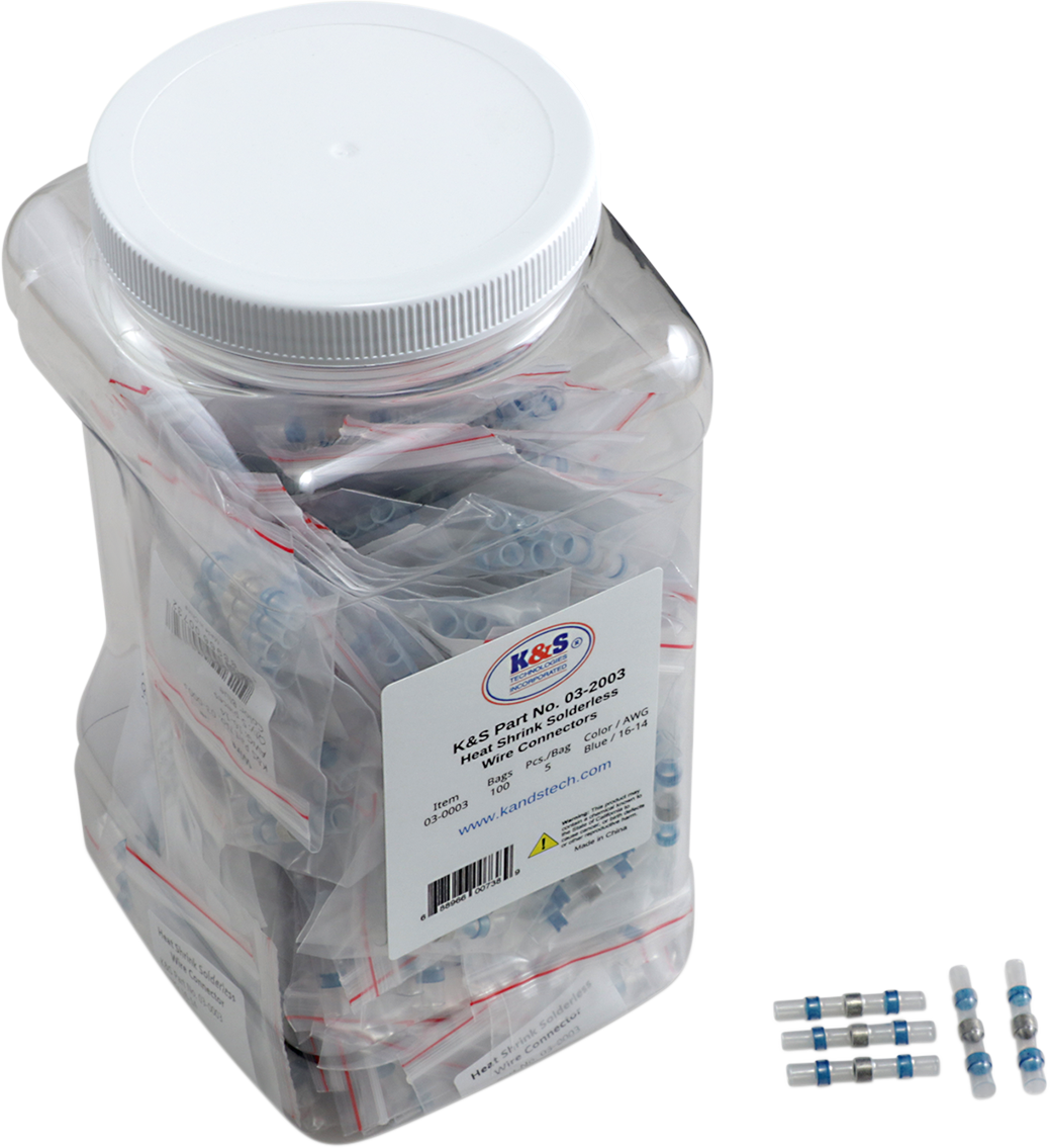 Wire Connectors - Solderless - 16-14 AWG - Blue - 5 pcs per Pack
