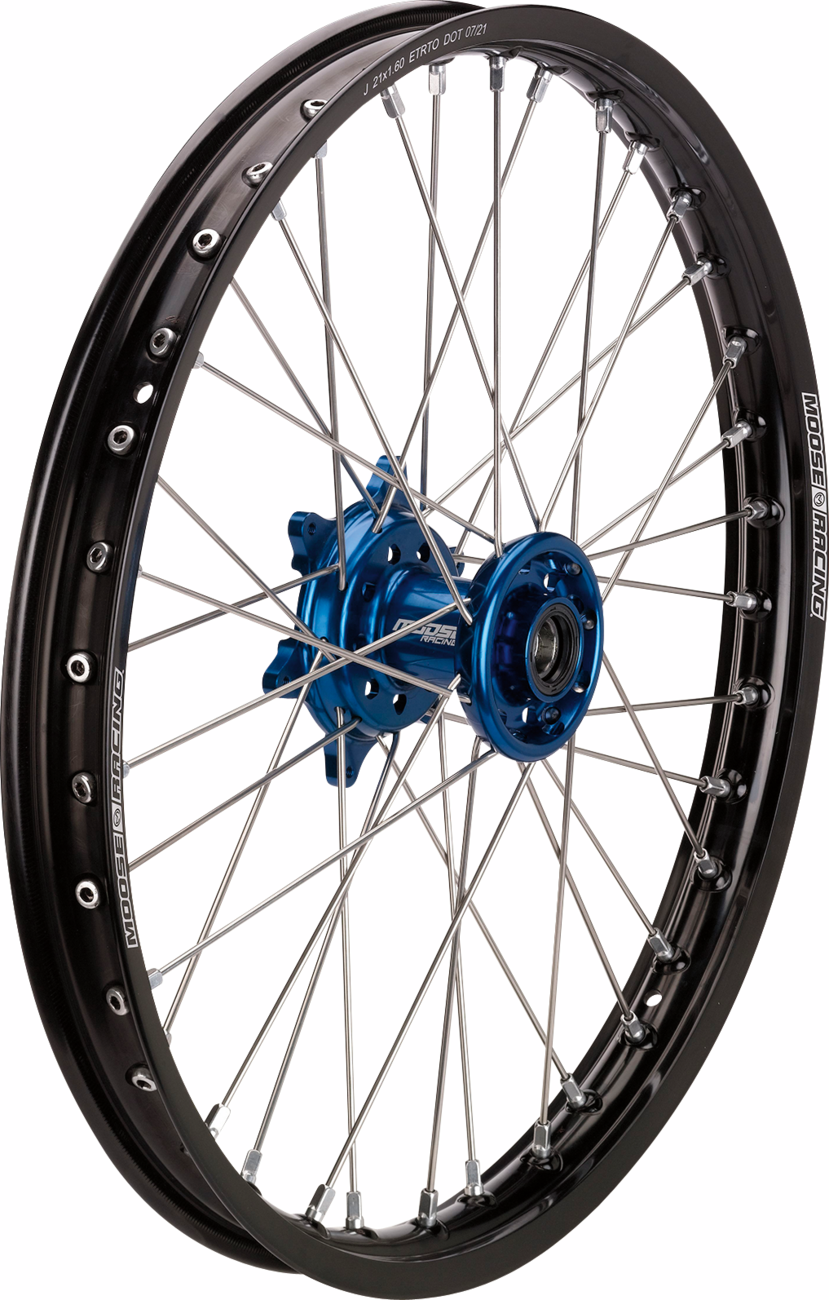 Wheel Assembly - SX-1 - Complete - Front - Black Wheel/Blue Hub - 21x1.6 - Husqvarna/Gas Gas/KTM