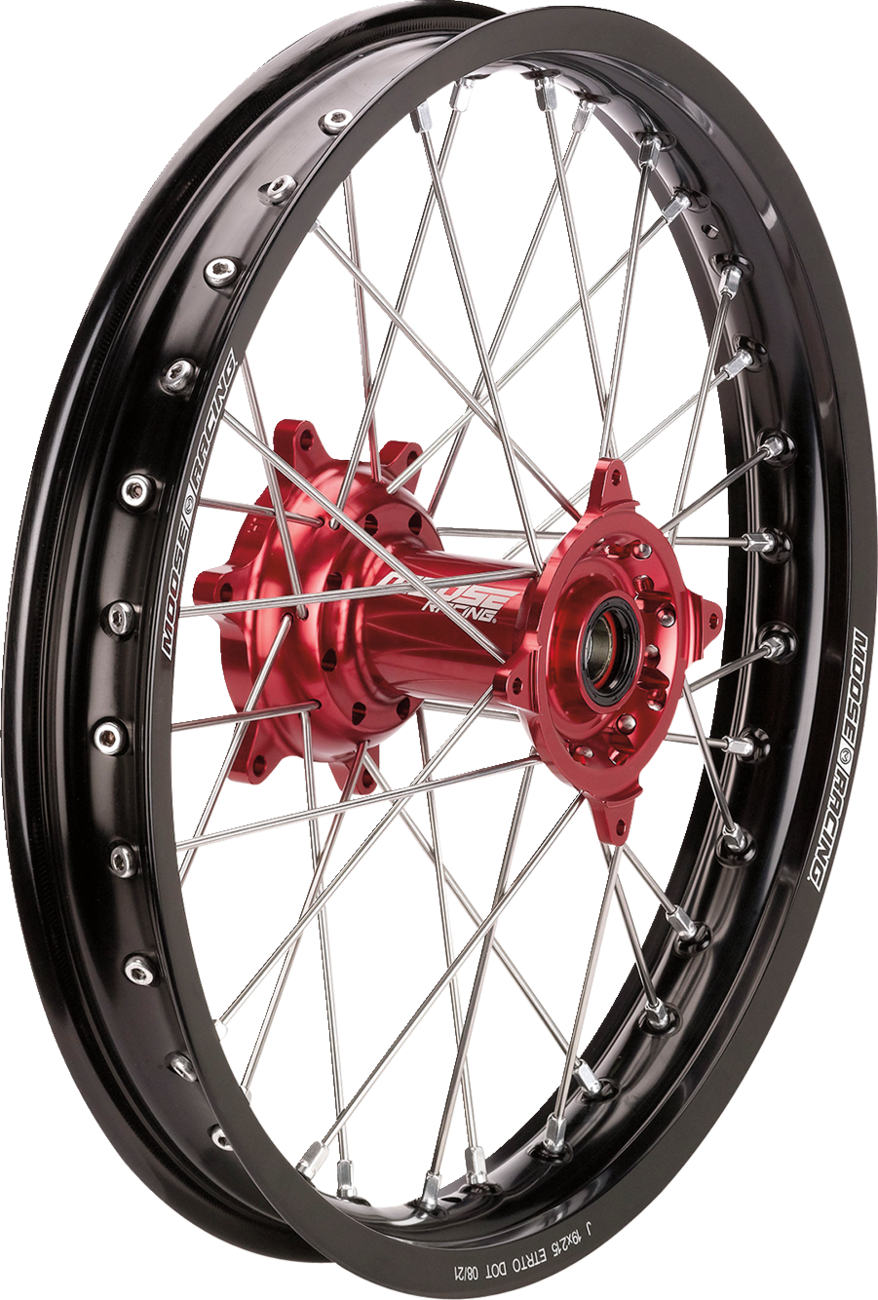 Wheel Assembly - SX-1 - Complete - Rear - Black Wheel/Red Hub - 18x2.15 - Honda CR/CRF