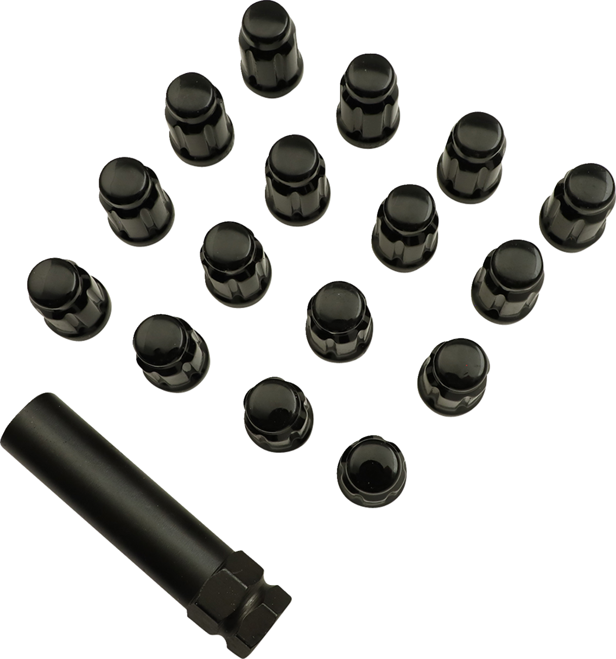 Lug Nuts - Splined - M12 x 1.50 - Black - 16 Pack