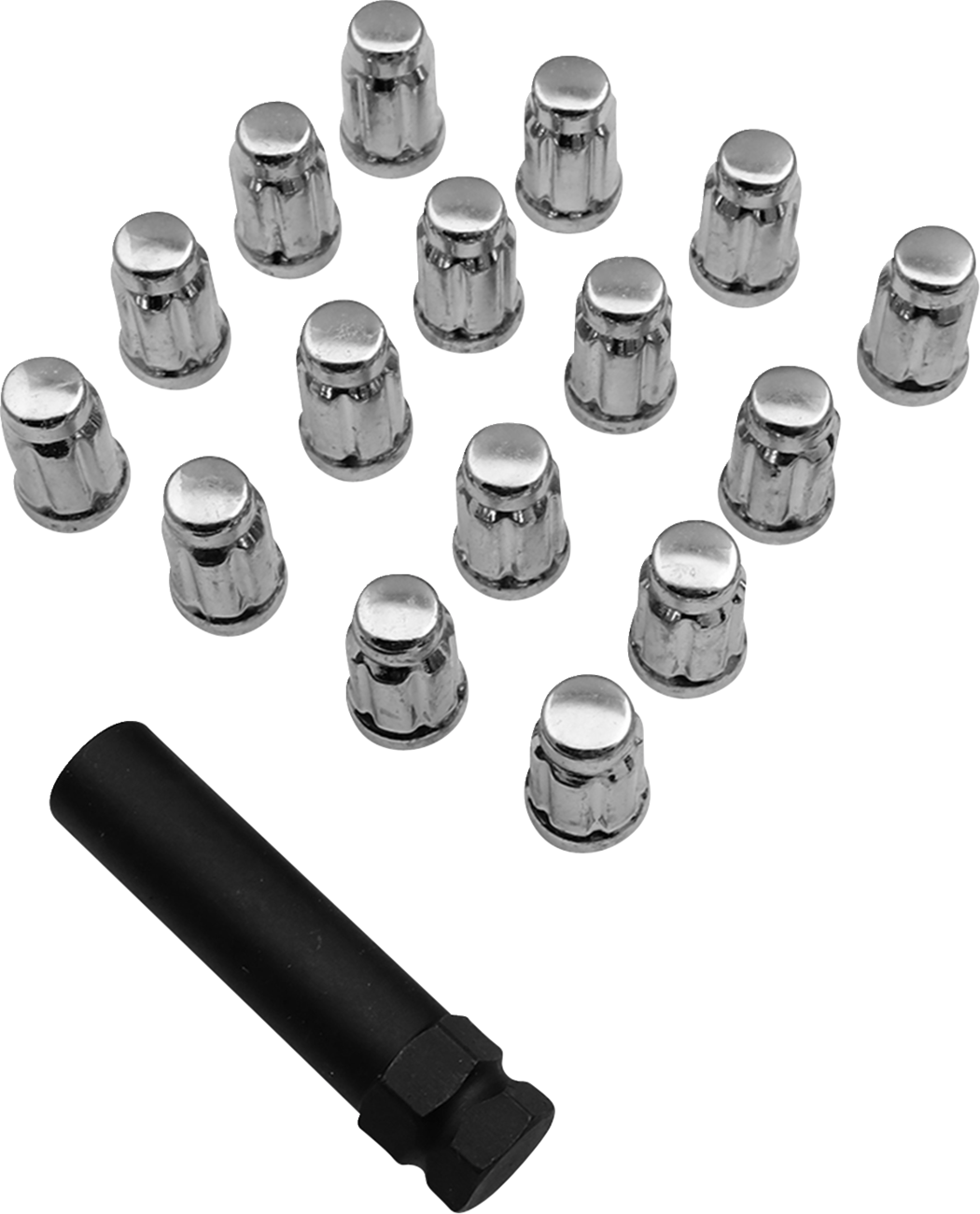 Lug Nuts - Splined - 3/8-24 - Chrome - 16 Pack