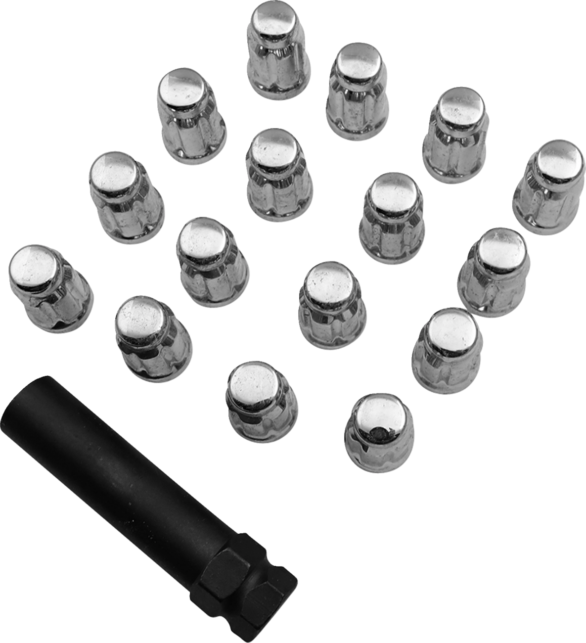 Lug Nuts - Splined - M12 x 1.25 - Chrome - 16 Pack