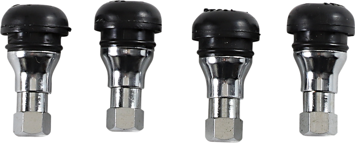 Valve Stem - Push-In - Chrome/Black
