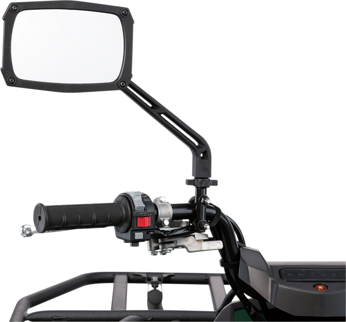 Mirror - ATV - Side View/Anti-Vibration - Rectangle - Black