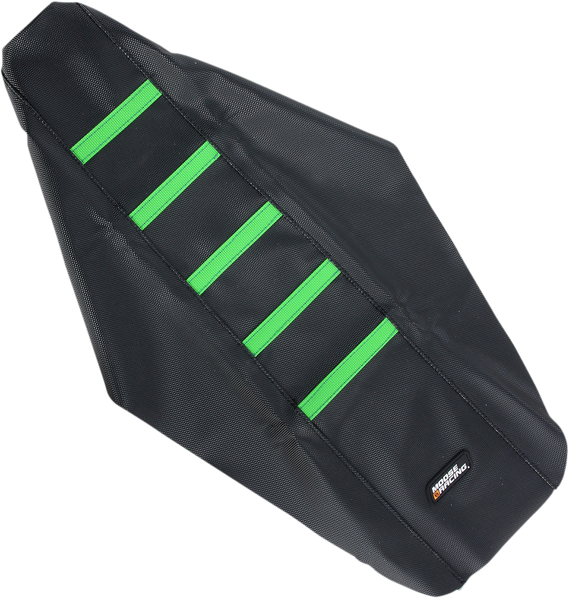 Ribbed Seat Cover - Black Cover/Green Ribs - Kawasaki KX125/250 '03-'07