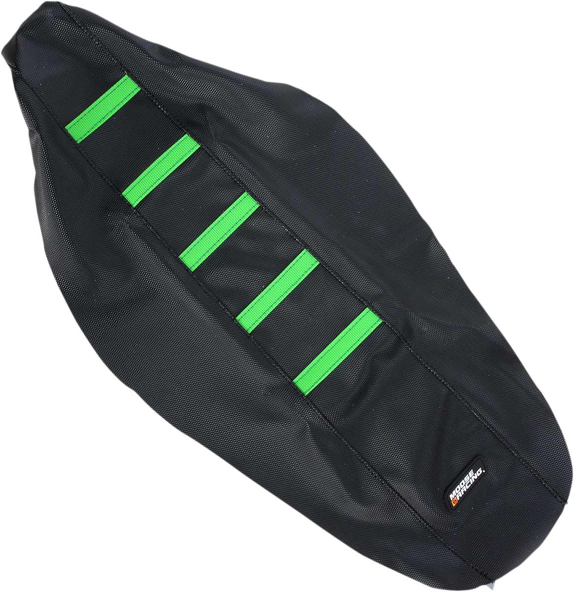Ribbed Seat Cover - Black Cover/Green Ribs - Kawasaki KX250/450 '12-'16