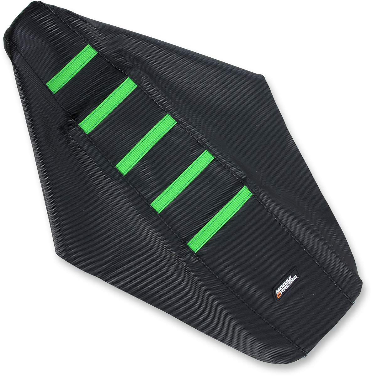 Ribbed Seat Cover - Black Cover/Green Ribs - Kawasaki KX250F '17-'20