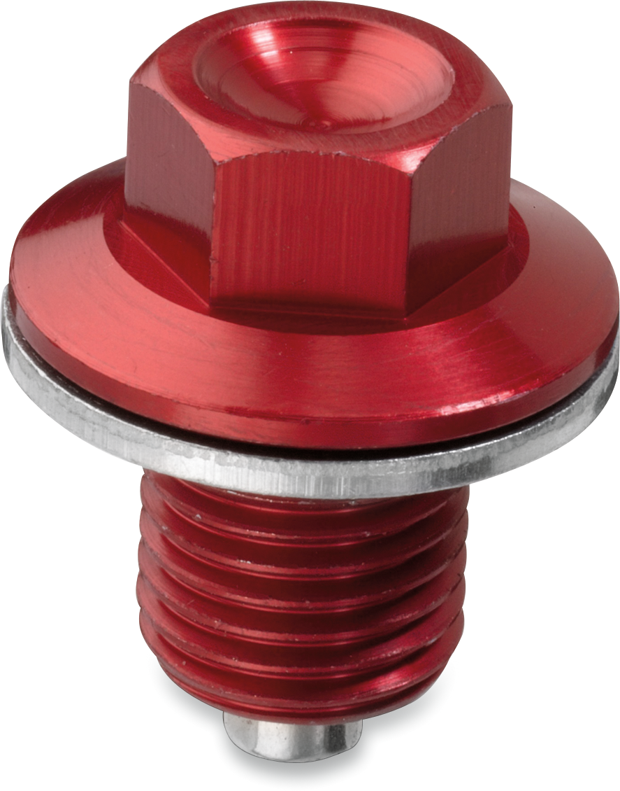 Magnetic Drain Plug - Red - Honda | Kawasaki | Suzuki | Yamaha