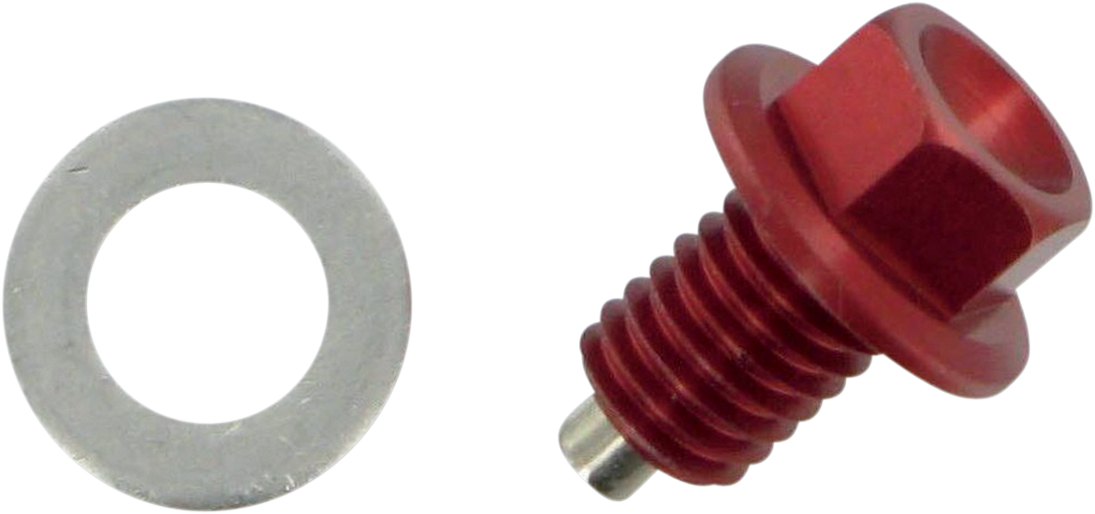 Magnetic Drain Plug - Red - Kawasaki | Suzuki
