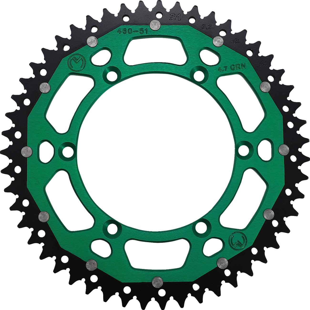 Dual Sprocket - 51 Tooth - Green - Kawasaki/Suzuki