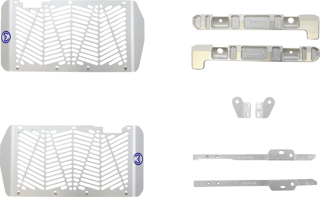 Billet Radiator Guards - Silver - Honda