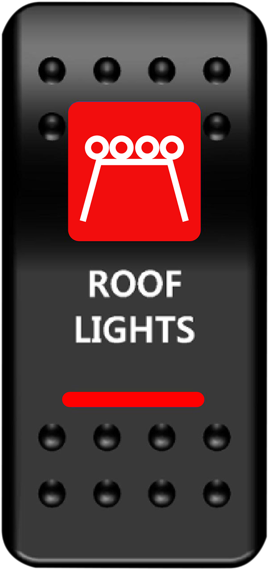 Rocker Switch - Roof Light - Red