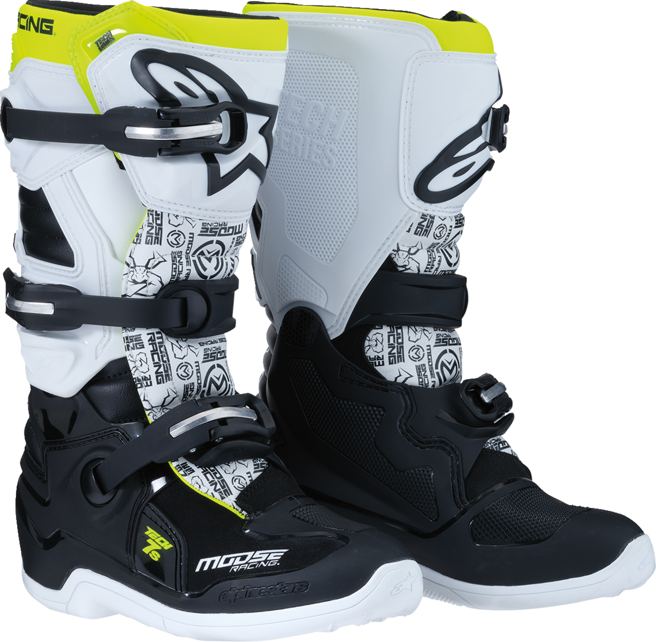Youth Tech 7S Boots - Black/White/Yellow - US 2