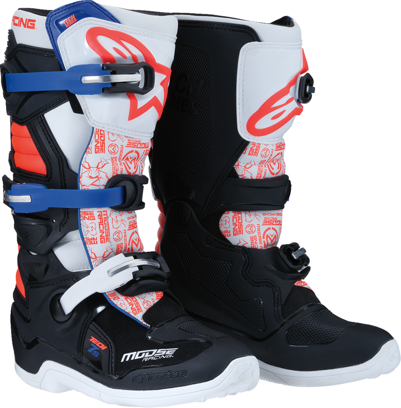Youth Tech 7S Boots - Black/White/Red/Blue - US 8