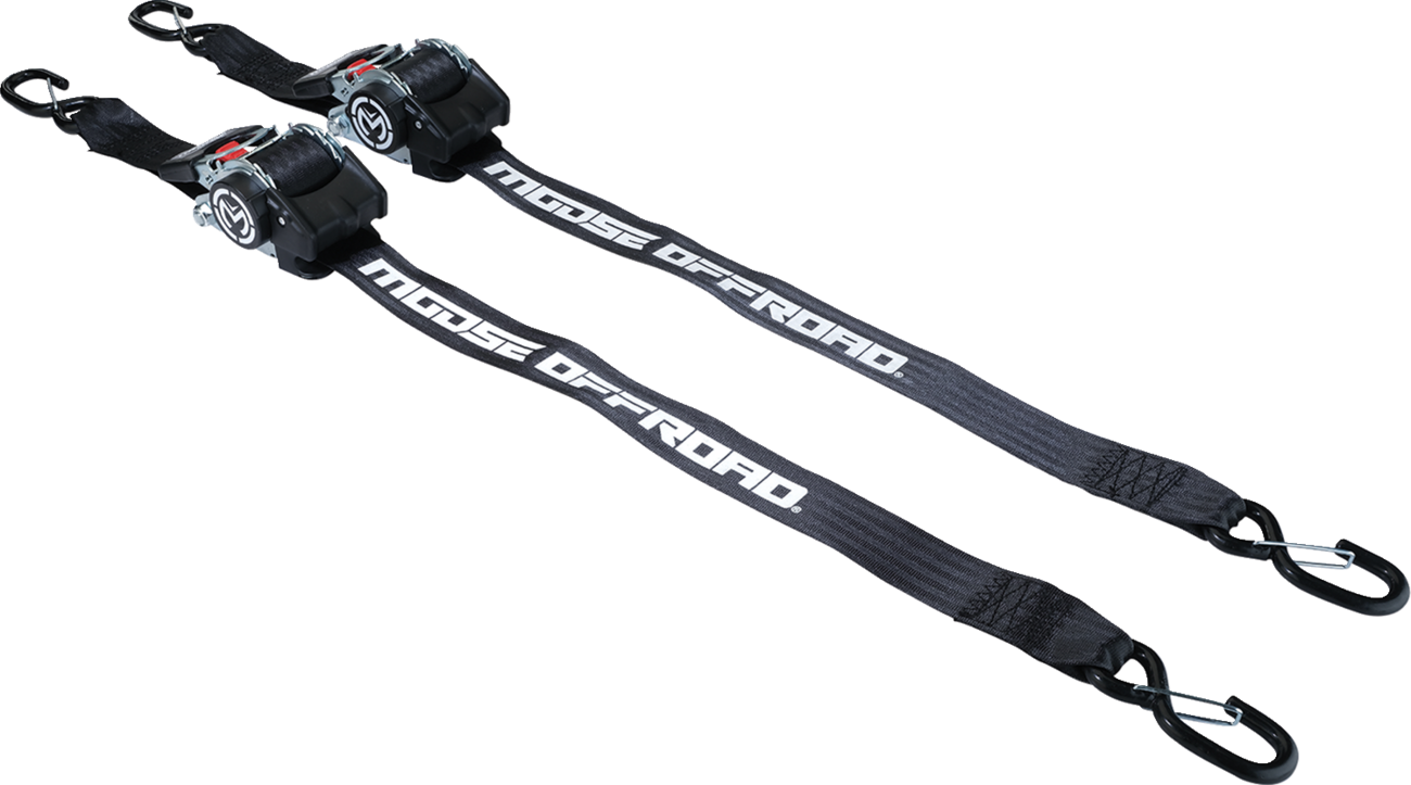 Retractable Ratcheting Straps - 2" x 10' - Black
