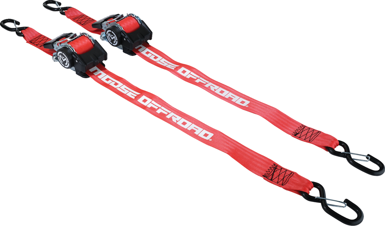 Retractable Ratcheting Straps - 2" x 10' - Red
