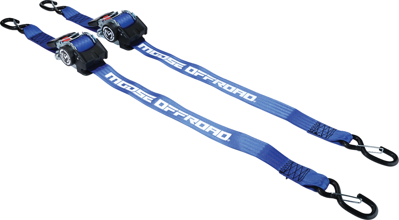 Retractable Ratcheting Straps - 2" x 10' - Blue