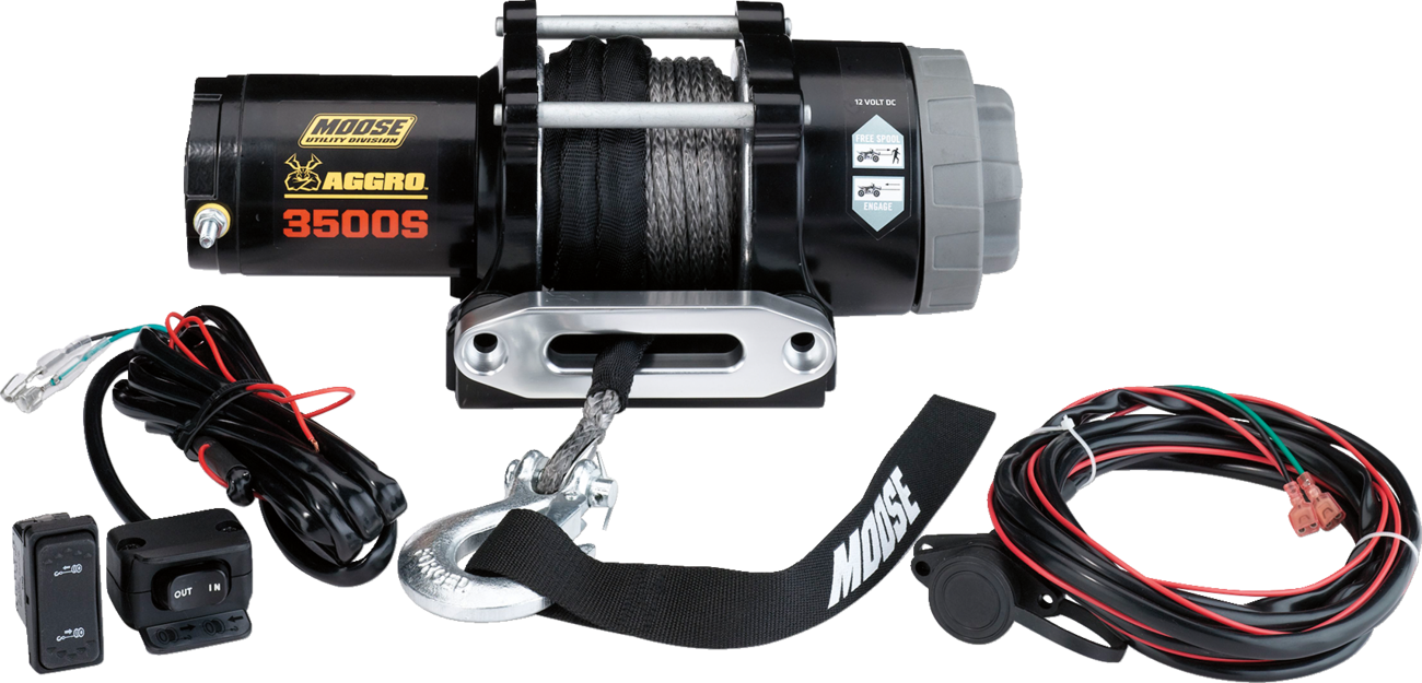 3500 lb Winch - Synthetic Rope - 50'