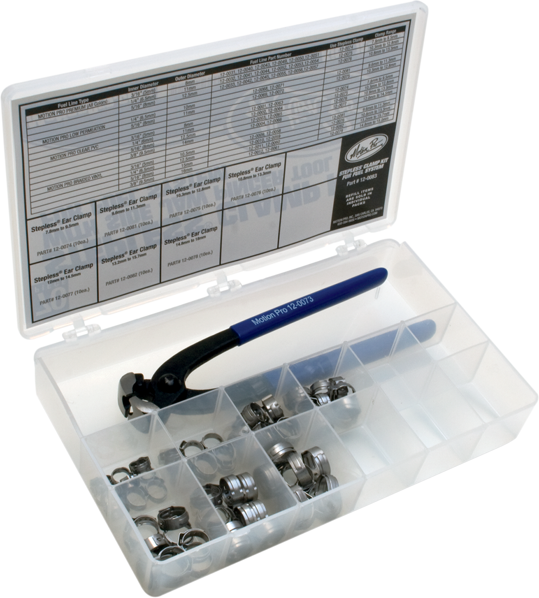 Ear Clamps with Pincher Tool - Fuel Line - Stepless - Assortment