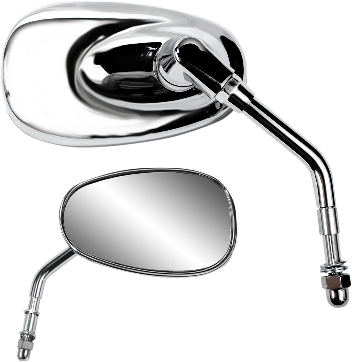 Mirror - Side View - Oval - Short - Chrome