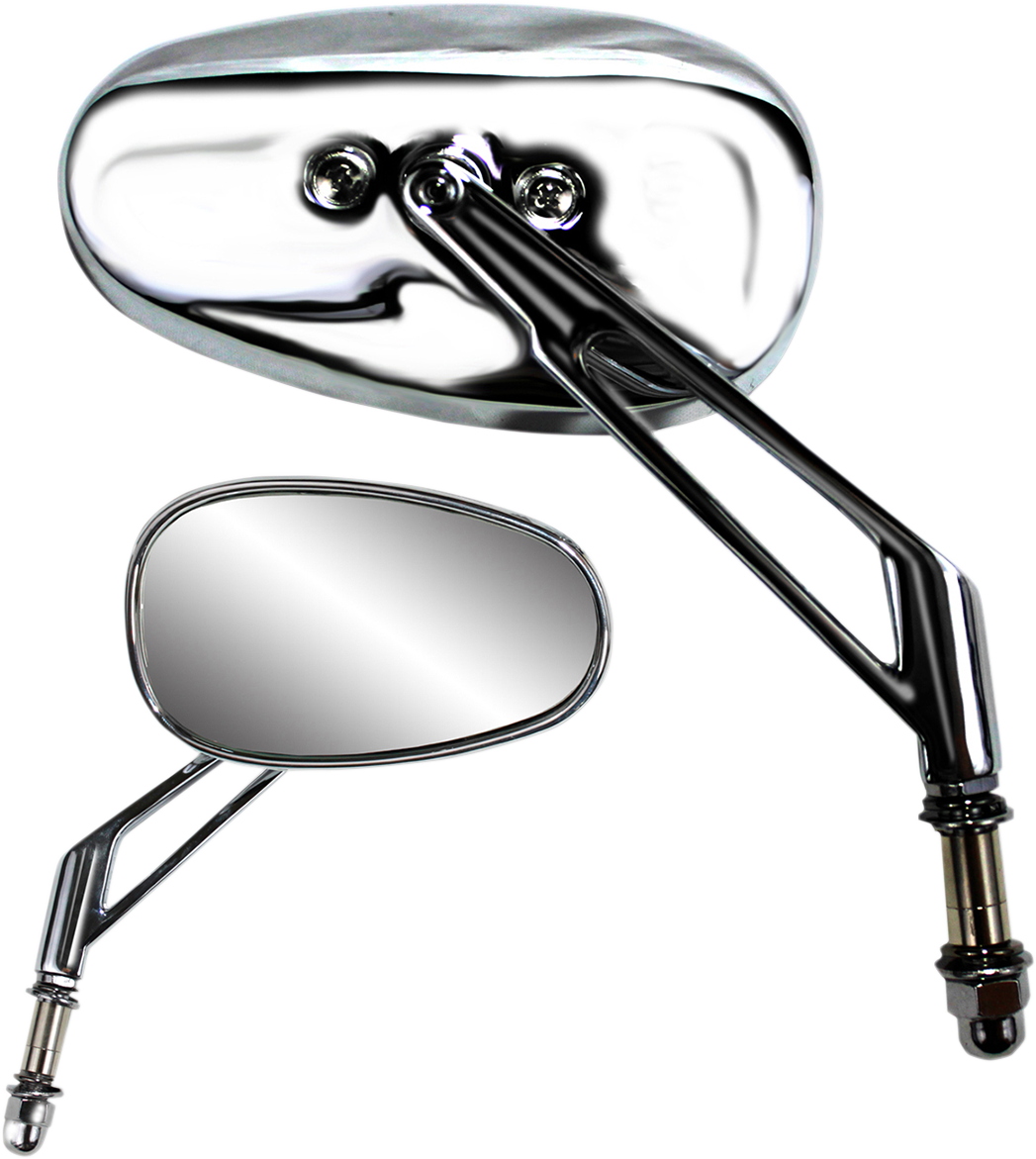Mirror - Side View - Teardrop - Short - Chrome
