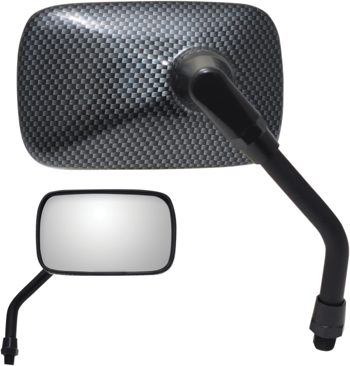 Mirror - Mini - Side View - Rectangle - Black/Carbon Fiber - M10x1.25 - Each