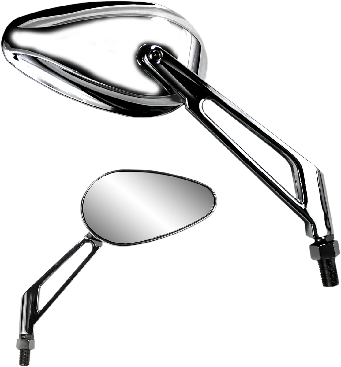 Mirror - X-Treme Mini - Side View - Teardrop - Billet - Short - Chrome - Each