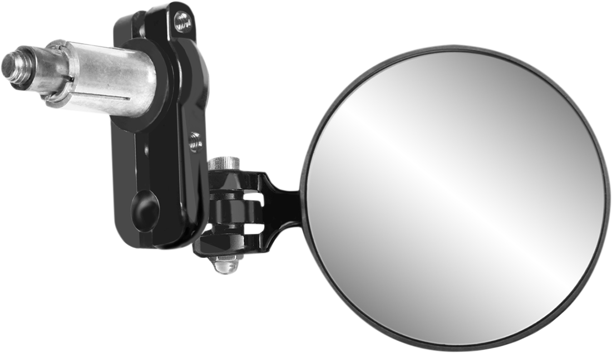 Mirror - Side View/Bar End - Round - Black