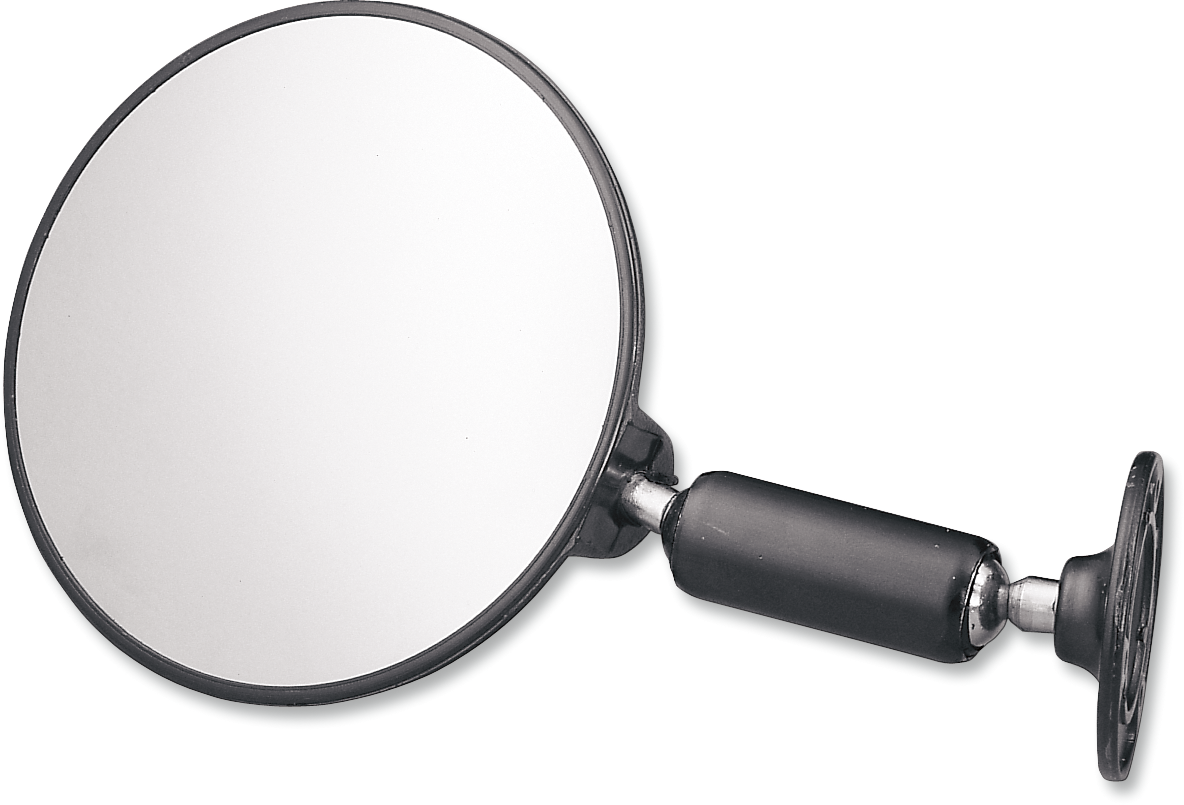 Mirror - Rear View - Adjustable - Round - Black