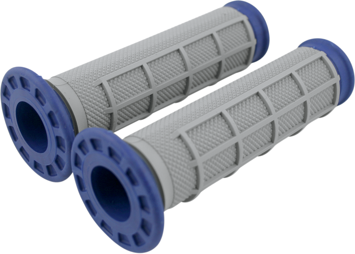 Dual-Compound ATV Grips - Half Waffle - Blue