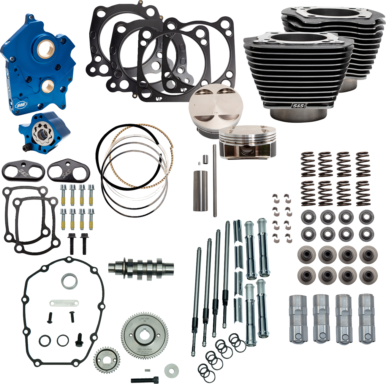 Power Pack - Water Cooled - 550G - Black Granite w/Highlight - Chrome Pushrod Tubes - M8
