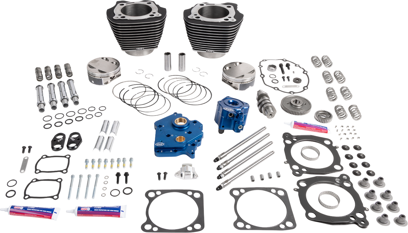 Power Package - Oil Cooled - 496 Chain Drive - Wrinkle Black w/Highlight - M8