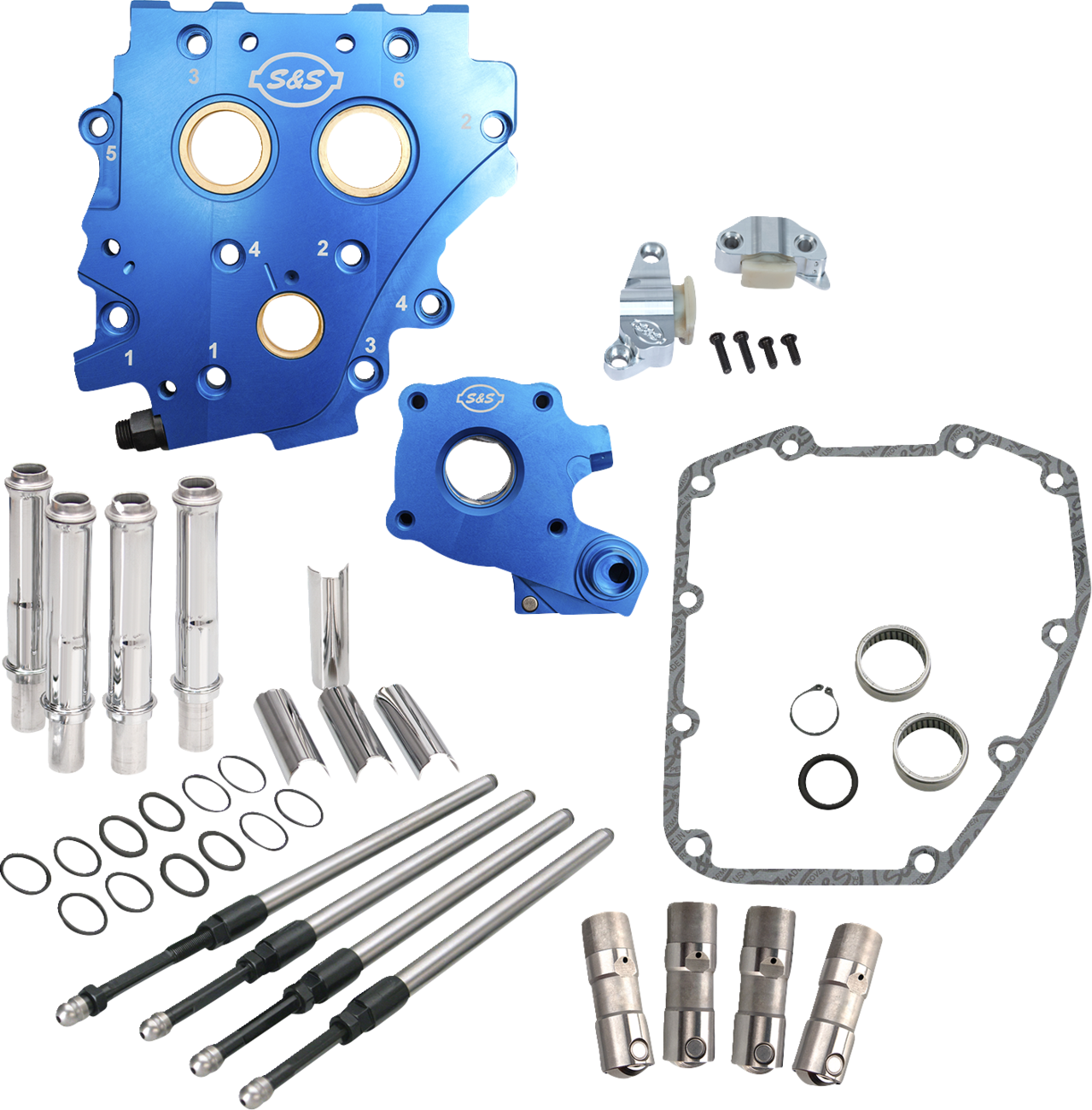 Cam Chest Kit without Cams - Chain Drive - Chrome Pushrods - Twin Cam