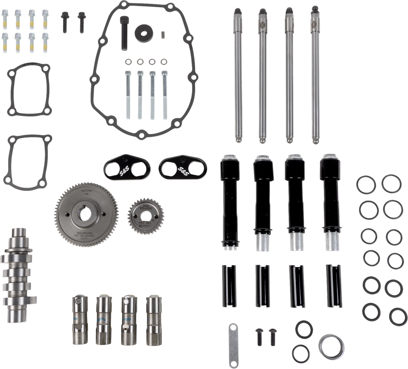 Camshaft Kit - 496 Gear Drive - Black Pushrod Tubes - M8