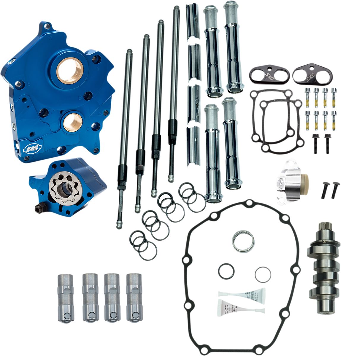 Cam Chest Kit - Oil Cooled - Chain Drive - 475 Cam - Chrome Pushrod Tubes - M8