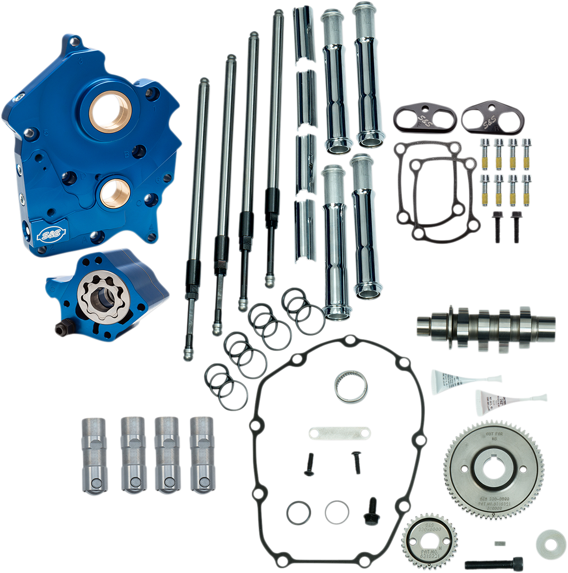 Cam Chest Kit - Oil Cooled - Gear Drive - 465 Cam - Chrome Pushrod Tubes - M8