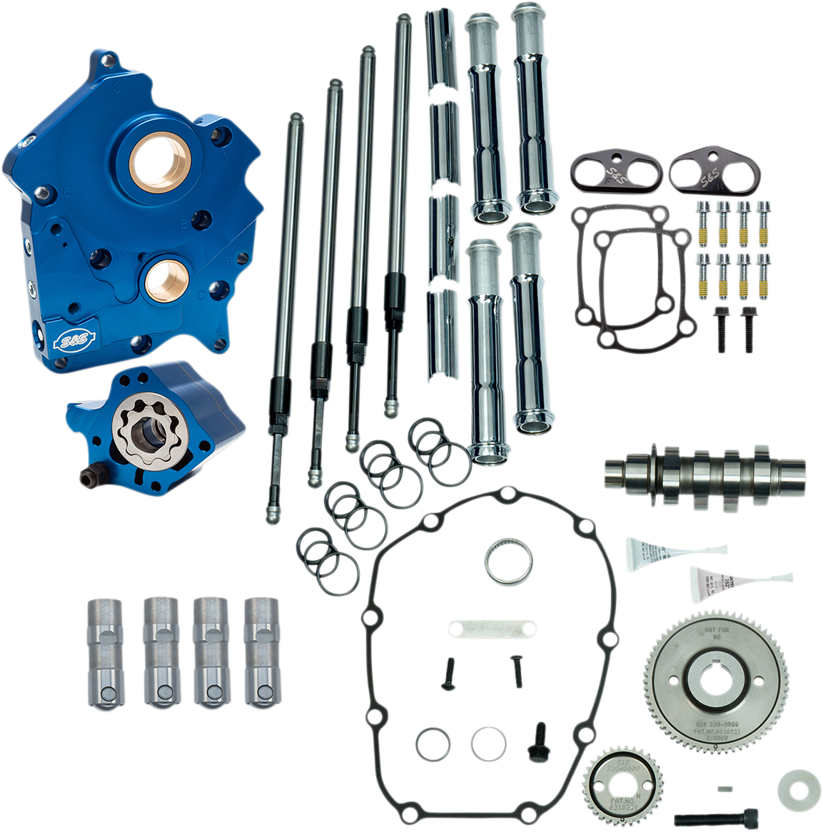 Cam Chest Kit - Oil Cooled - Gear Drive - 475 Cam - Chrome Pushrod Tubes - M8