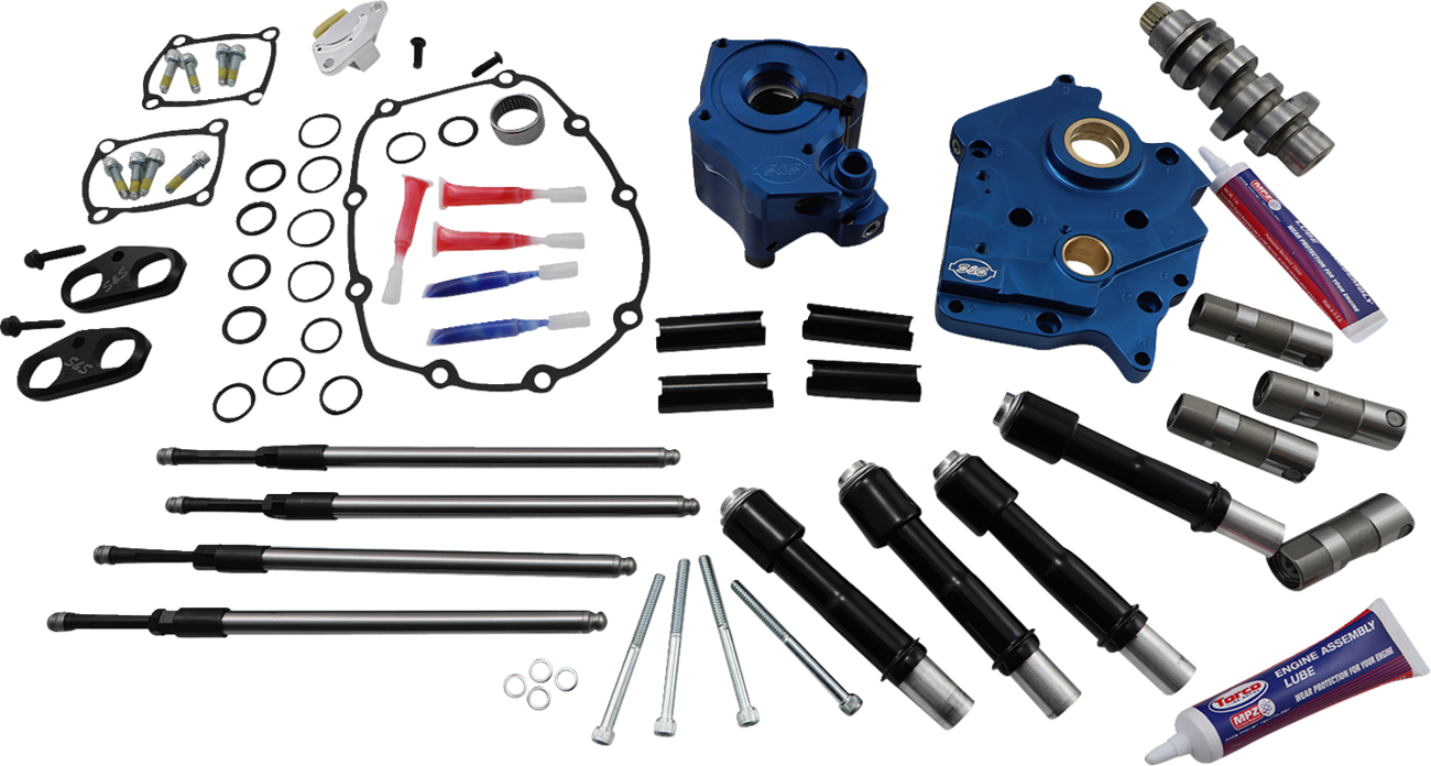 Cam Chest Kit - Water Cooled - Chain Drive - 465 Cam - Black Pushrod Tubes - M8
