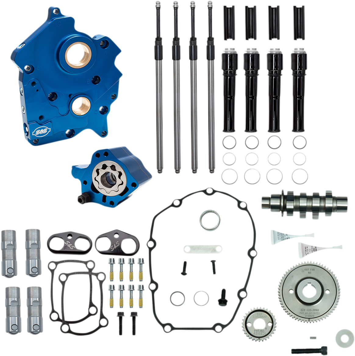 Cam Chest Kit - Water Cooled - Gear Drive - 475 Cam - Black Pushrod Tubes - M8