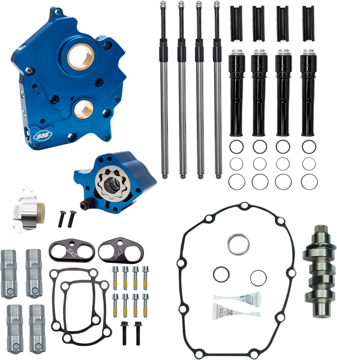 Cam Chest Kit - Oil Cooled - Chain Drive - 475 Cam - Black Pushrod Tubes - M8