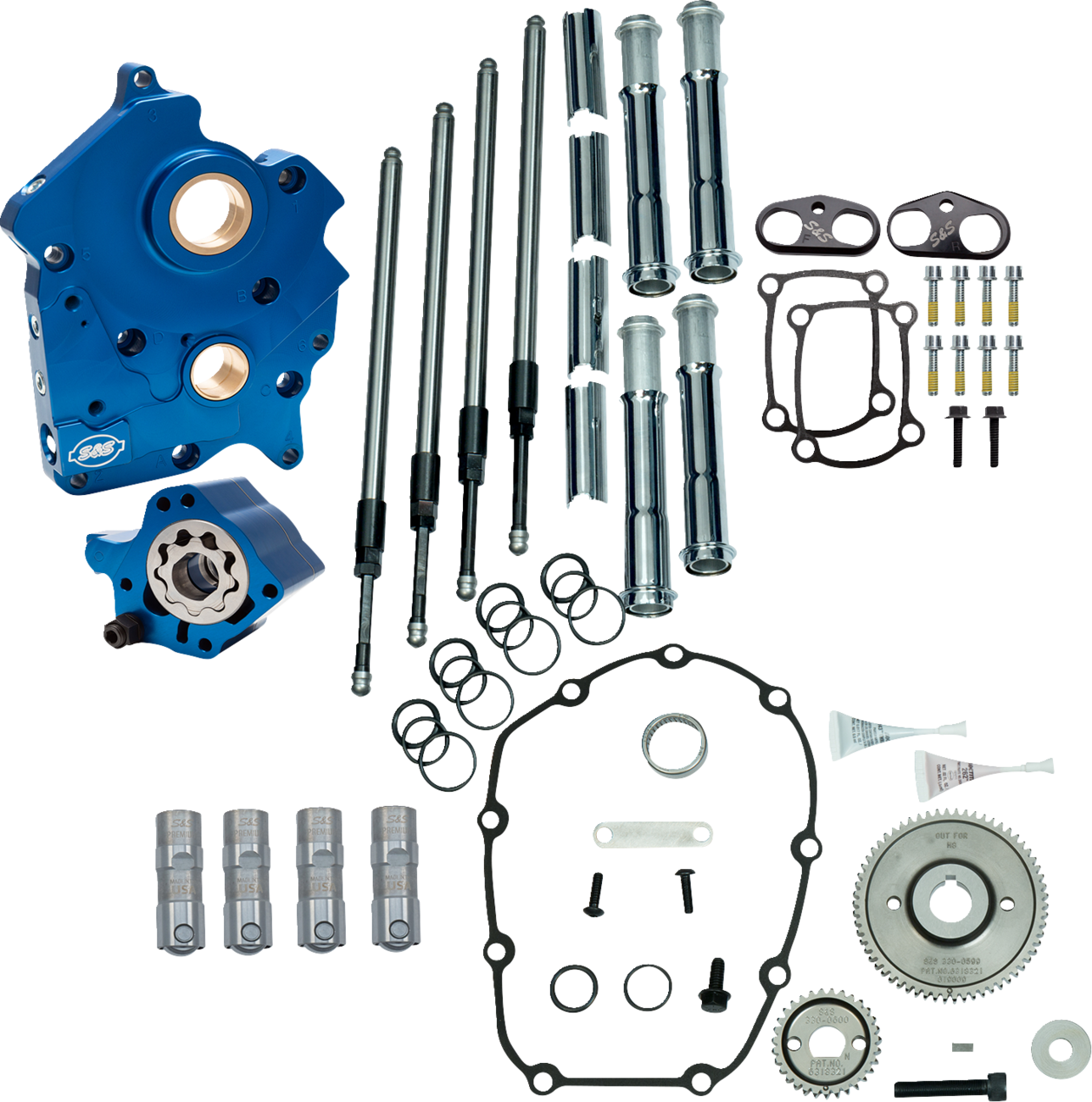Cam Chest - Oil Cooled - Gear Drive - Chrome Pushrod Tubes - M8