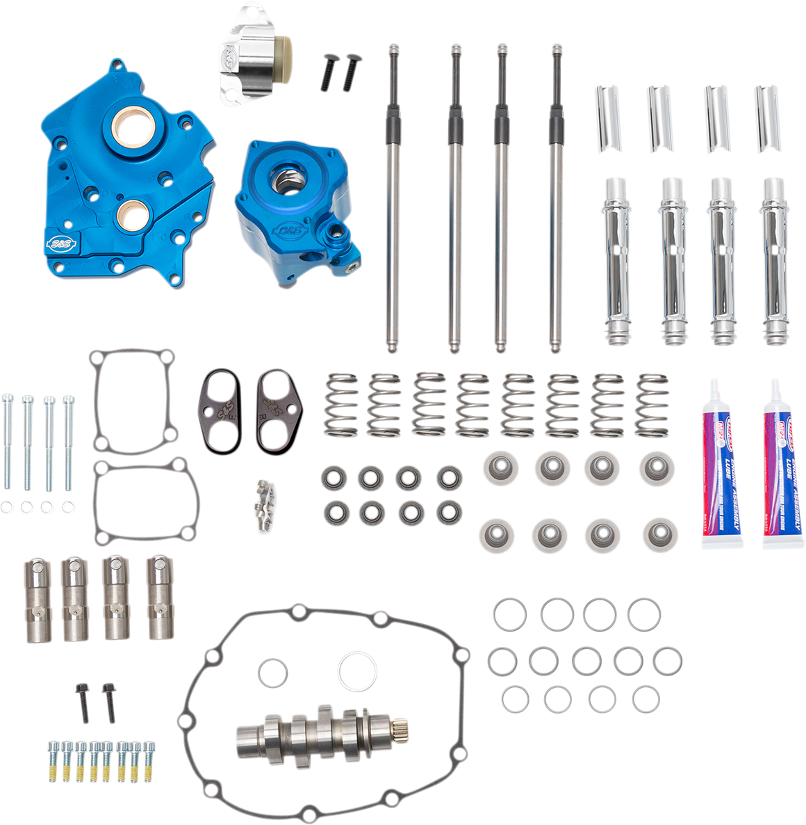 Cam Chest Kit - Oil Cooled - Chain Drive - 550 Cam - Chrome Pushrod Tubes - M8