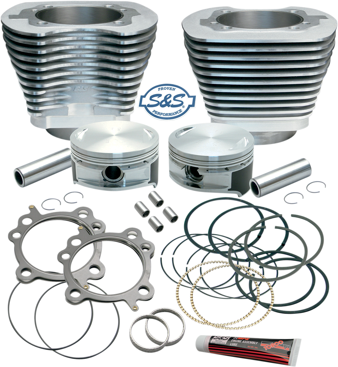 Cylinder & Piston Replacement for S&S 106" Stroker Kit - Silver