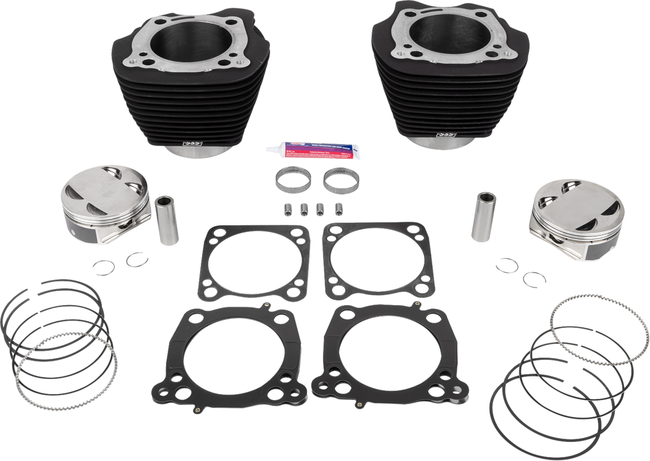 132" Cylinder Kit - 4.500" Stroke - Wrinkle Black w/o Highlighted Fins - M8