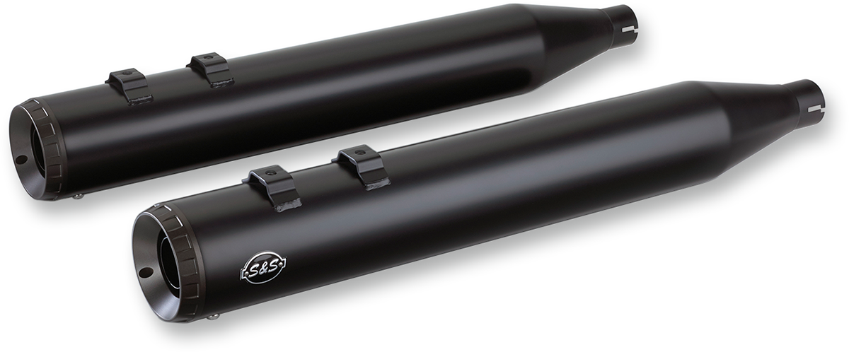Grand National Slip-On Mufflers - Black - M8 FL