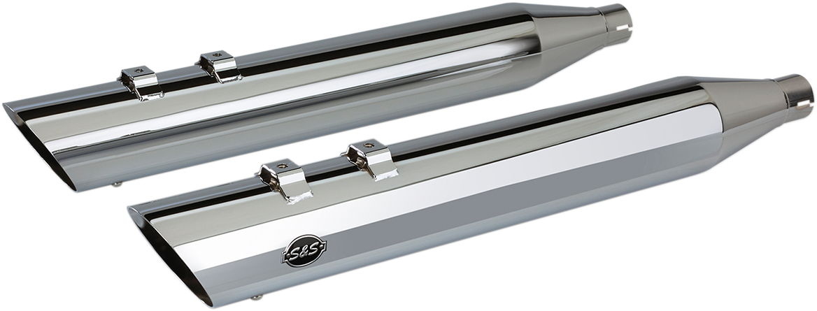 Slash Cut Slip-On Mufflers - Chrome - M8 FL