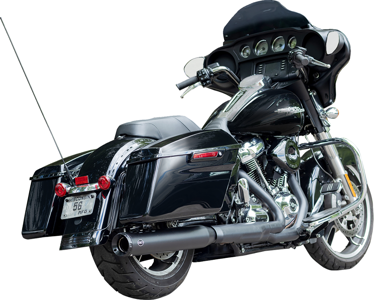 2-into-1 Swindler Exhaust Conversion Kit - 4" - Black - M8 Touring