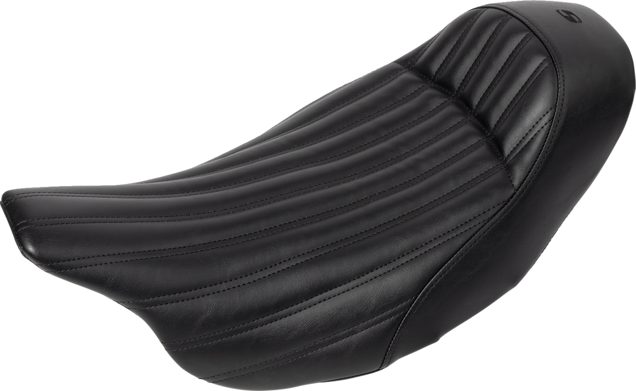 Knuckle Solo Seat - Ribbed - Black - FL '08-'24