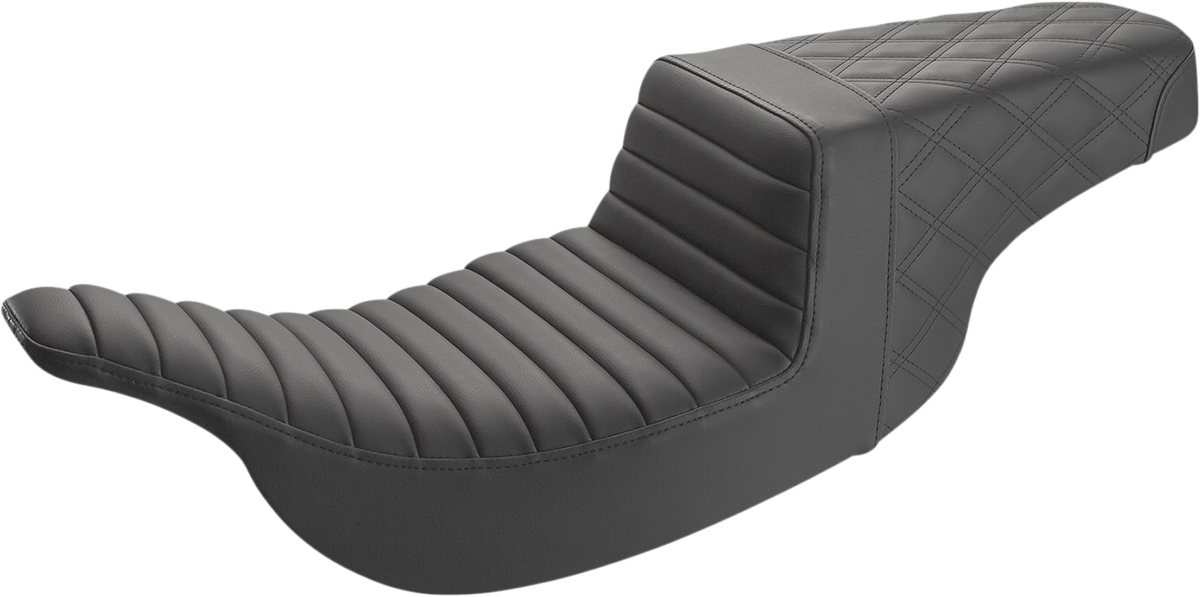 Step-Up Seat - Front Tuck-n-Roll/Rear Lattice Stitch - Black