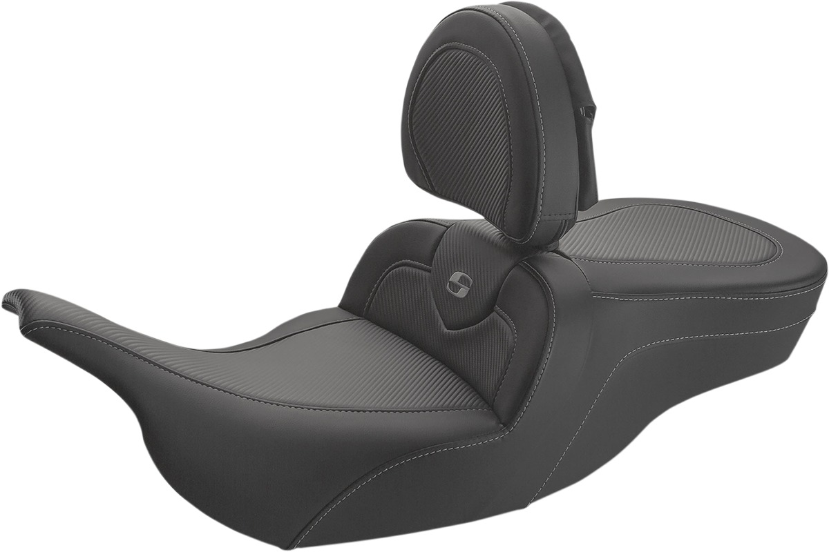 Roadsofa™ Carbon Fiber Seat - w/ Backrest - Smooth - FLH/FLT '97-'07